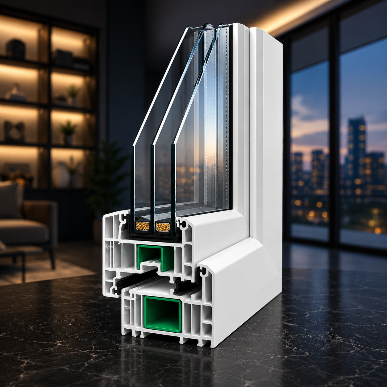 Сечение профиля REHAU Delight 70